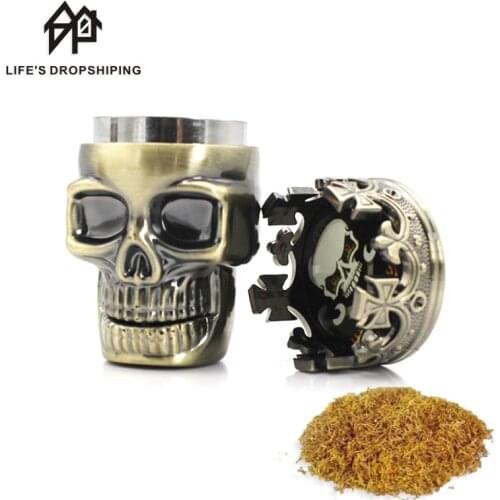 Portable Punk Ghost Head Skull Style Plastic Add metal Tobacco Grinder Herbal Herb Hand Muller Smoke Grinders Smoking tool