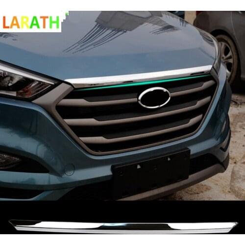 FIT FOR HYUNDAI TUCSON TL 2015 2016 2017 CHROME FRONT HOOD BONNET GRILL LIP MOLDING COVER TRIM GRILLE BAR GARNISH MESH STYLING