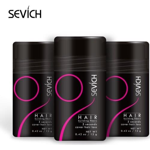 Sevich 12g hair building fiber spray hair loss keratin extension natural salon hairline concealer 10 color Keratin Hair Fibers