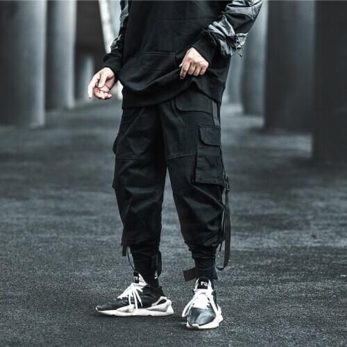 Techwear Streetwear Hip Hop Cargo Pants Men Black Loose Joggers Harem Trousers Oversized Sport Harajuku Punk Casual Sweatpants