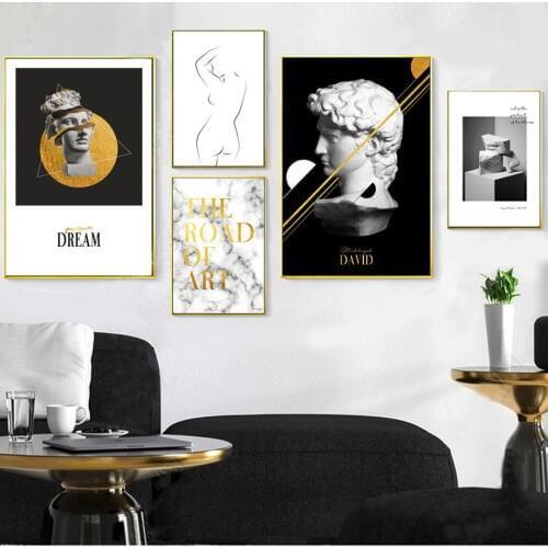 Michelangelo Sculpture Marble Dream Wall Art Canvas Painting Nordic Posters And Prints Decoration Pictures For Living Room Decor