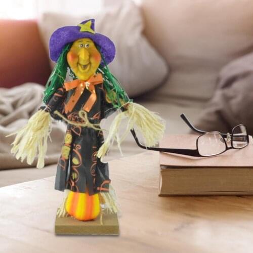 Straw Good Fall Harvest Girl Scarecrow Statue Practical Harvest Scarecrow Adorable for Dorm