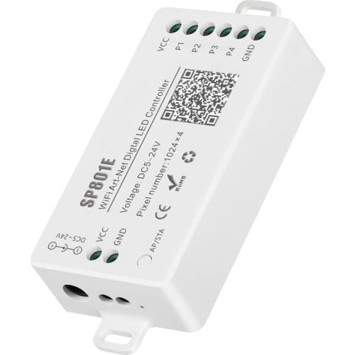 SP601E Bluetooth LED Music Controller for Led Pixel Strip WS2812B UCS1903 TM1804, IOS Android App DC5-24V Dual Signal Output