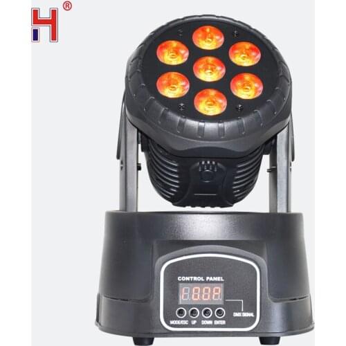 Mini Wash Moving Head Stage Light 7X12W Rgbw Head Moving Rotating Lighting For Dj Bars Disco
