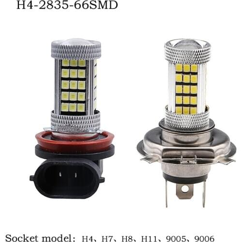 Car highlight LED fog lights flashing H4H7H8H11 9005 9006-2835-66smd12-24V