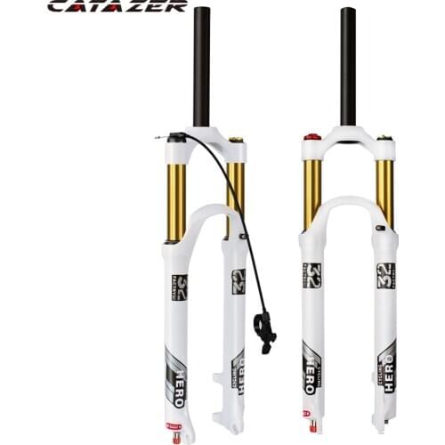 Catazer Magnesium Alloy Travel 120mm Mountain Bike Air Fork 1750g 26 27.5 29 Bicycle Suspension Plug Rebound Damping