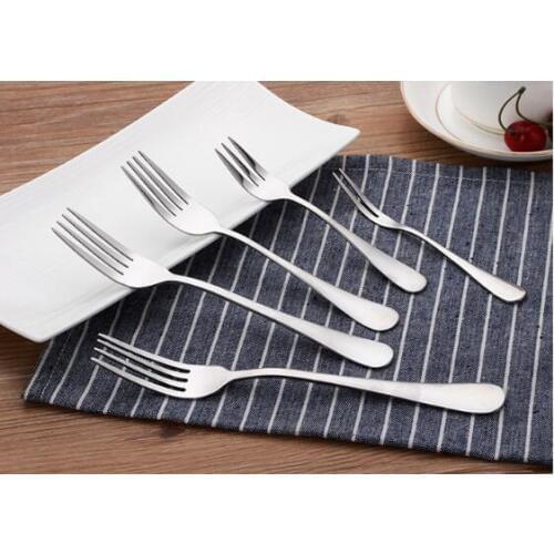 1PC Stainless Steel Fork Dining Fork for Adult Child Dessert Fruit Tableware Fruite Dessert Kitchen Tool Useful Tableware PM 015