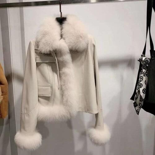 Genuine leather jacket 2020 new fashion women coat autumn and winter real fox fur warm parka real fur slim clothes