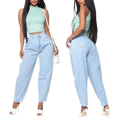 Brand New Women Washed Wide Leg Pants Denim Jeans High Waist Design Loose Version with Pocket Smooth Zipper Summer Clothing
