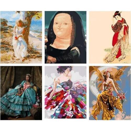 Woman Painting By Numbers Dance Draw By Number On Canvas Portrait Home Decor Arcylic Oil Painting Hand Paint Kit Canvas 4.9