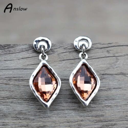 Anslow New Brand Bijoux Charms Fashion Jewelry Water Drop Crystal Good Quality Earrings For Women Female Mothers' Gift LOW0146AE