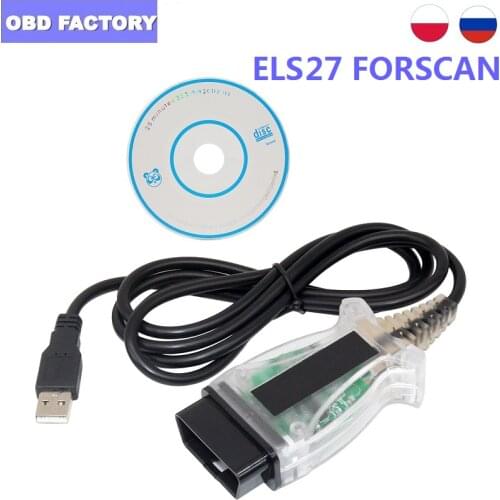 30PCS/LOT Best V2.3.8 ELS27 FORScan Green PCB PIC24HJ128GP+FTDI Mircochip Multi-Language Works ELM327&J2534 Pss-Thru