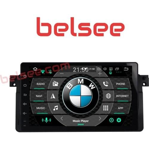 Belsee 9" Touch Screen AutoRadio 1 Din Android 9.0 Radio Car Stereo GPS 4GB Head Unit For BMW E46 M3 3 Series318/320/325/330/335