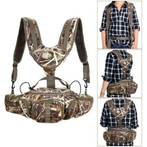 Bionic Camouflage Army Fan Tactical Waist Bag Outdoor Riding Hiking Camping Sports Shoulder Bags Multifunction Fishing Backpack