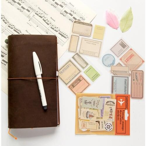 Paper Label Decoration Paste Diary Decorative Seal Paste Retro Craft Memo Pad Daily/Weekly Time Schedule Notebook Accessories