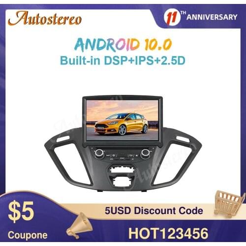 Carplay Android10 4+128G Car GPS Navigation For Ford Transit Custom 2016 Head Unit Radio Multimedia DVD Player Tape Recorder DSP