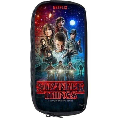 Stranger Things Season 3 Pencil Case Cosmetic Bags Women 3D Print School Supplies Stationery Case for Makeup Back To School Gift