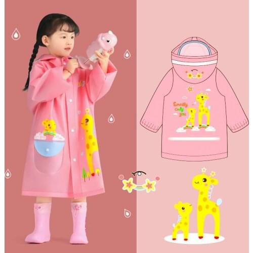 Raincoat Baby Girl Waterproof Jackets Girls Boy Hooded Kids Rain Coat One-Piece Cartoon Toddler School 2-16Y Boy Rain Jackets