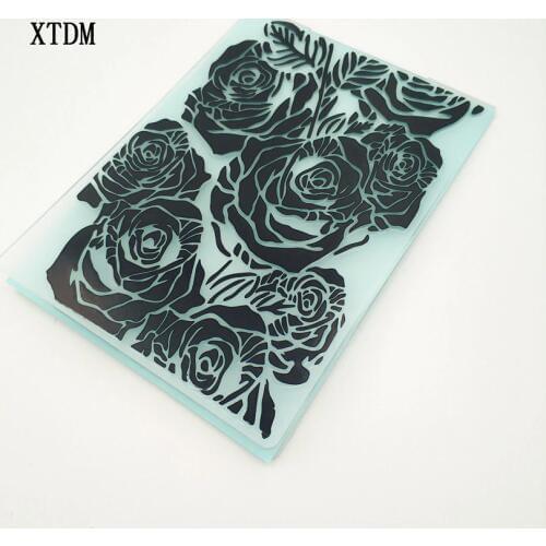 HOT plastic rose template craft card making paper card album wedding decoration scrapbooking Embossing folders