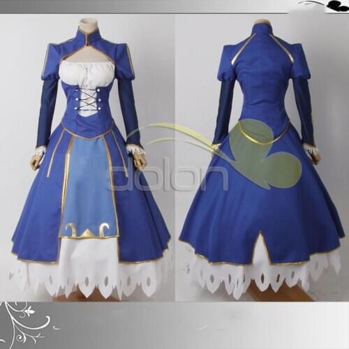 Game Fate/Stay Night Altria Pendragon Cosplay Costume Saber Blue Combat Uniform Full Set Role Play Clothing Custom-Make Any Size