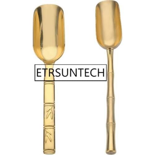 50pcs Brass Copper Tea Spoon Loose Tea Leaves Scoop Holder Chinese Kongfu Tea Tool Accessory Teaware