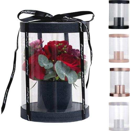 Mini Transparent Gift box Flower tube Wedding Flower Gift packaging box Party Cake box Bouquet Box Packing Candy Boxes Decor