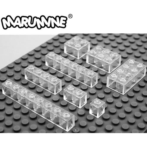 MARUMINE Transparent Brick Block Toys 50PCS Building City Accessories Educational MOC Bricks Parts Classic Learning Set