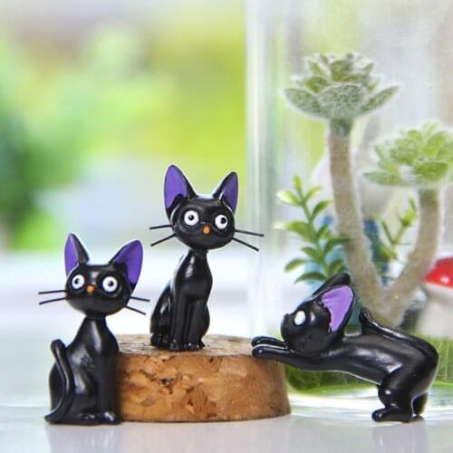 Miyazaki Cartoon JiJi Black Cat Magic Girl Pet Kitten Action Figures Models Anime Micro Landscape Decoration Dolls for Kids Toys