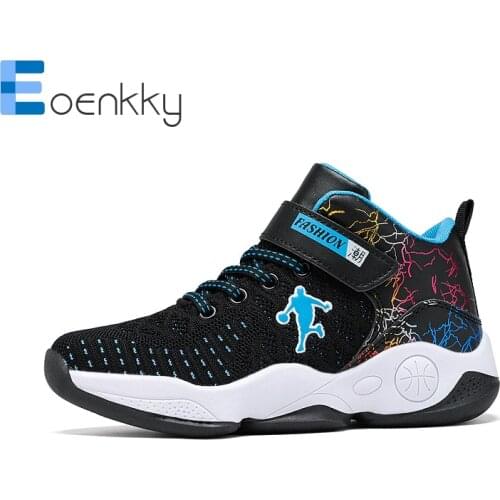 Soft Boys Basketball Shoes High Quality Kids Sneakers Childrens Non-Slip Sneakers for Girls Tennis Outdoor Shoes Trainer Basket