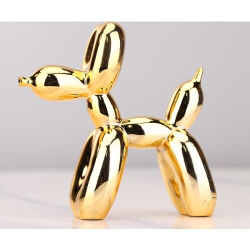 Plating balloon dog Statue Resin Sculpture Home Decor Modern Nordic Home Decoration Accessories for Living Room Animal Figures