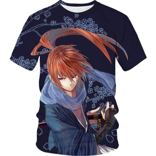 New Rurouni Kenshin T-Shirt Anime 3D Print Streetwear Japanese Samurai Fashion Oversized T Shirt Men Women Harajuku Tops Clothes