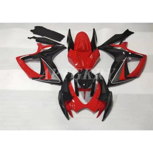 New ABS Motorcycle Fairing kit Fit For Suzuki GSXR600 GSXR750 K6 2006 2007 06 07 Bodywork Set Custom Black Red