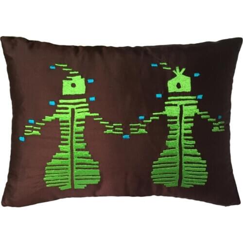 Cushion Home Decor 100 Silk Ornamental Handmade Embroidered Design Award Winner Turkey Anatolian Motifs Decoration Pillow