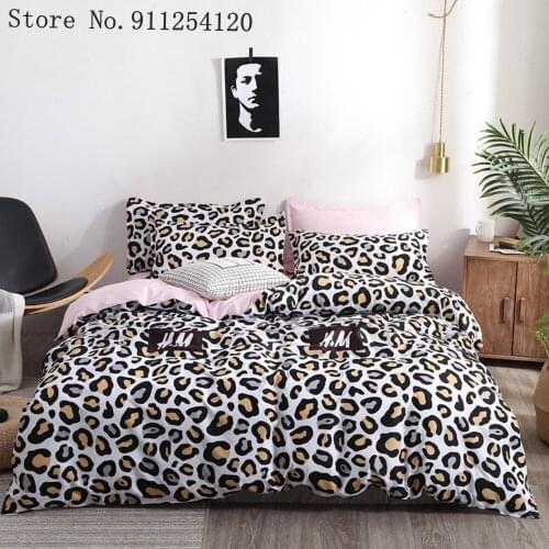 Luxury Leopard Pattern Duvet Cover Sets Bedding Set Flat Sheet 3D Printing Quilt Cover Pillowcase 3/4 Piece for Bedroom