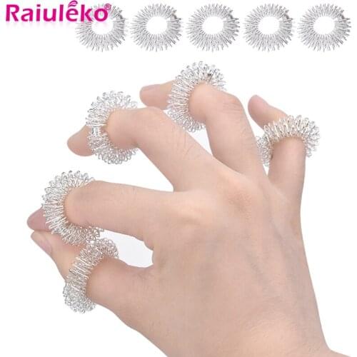 Hand Massager Acupressure Finger Massager EMS Stainless Steel Circulation Ring For Kids Adults For Health Care Massage Tools