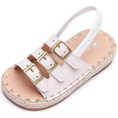 New Arrival Childrens Sandals for 2021 Summer Retro Solid Metal Button Boys and Girls Shoes Breathable Soft Soled Kids Sandals