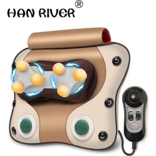Cervical neck shoulder waist back massager instrument lumbar body massage cushion for leaning on of multifunctional pillow home
