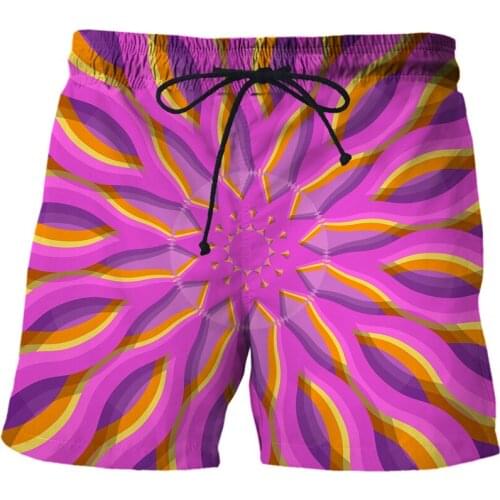 Men Beach Shorts Summer Fashion 3d Short Geometric Abstract Print Pattern board shorts vertigo swimwear short homme Men clothing
