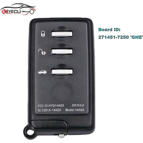KEYECU 271451-7250 'GNE' 433MHz Smart Remote Smart Keyless Key 3 Button for 2013-2014 Subaru Outback HYQ14AGX