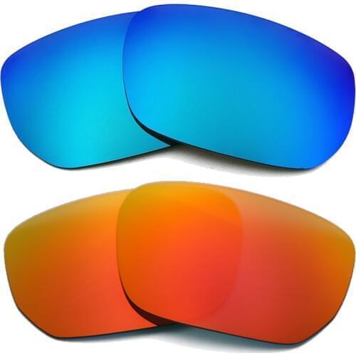 Ice Blue Mirrored & Orange Red Mirrored Polarized Replacement Lenses for Style Switch Frame 100% UVA & UVB