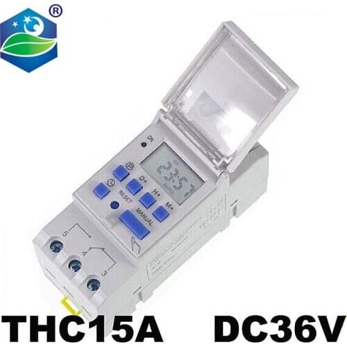 THC15A timer relay 36VDC 16A LCD Din rail Programmable digital timer switch