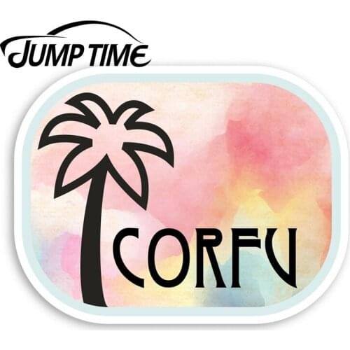 Jump Time for Pretty Corfu Vinyl Stickers Greece Fun Sticker Laptop Luggage Truck Window Bumper Decal Waterproof Accessories