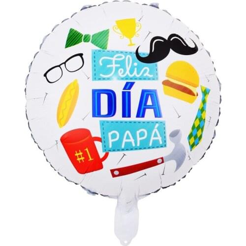 10pcs Spanish Happy Fathers Day Helium Globos Feliz Dia Super Papa Foil Balloon father mother Party Decoration Globos