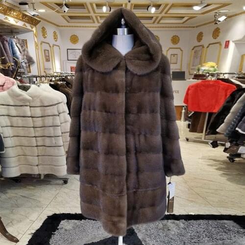 2020 winter real mink fur coat woman fashion mink fur coat High grade real mink fur coat Casual winter coat women fur 9013M110
