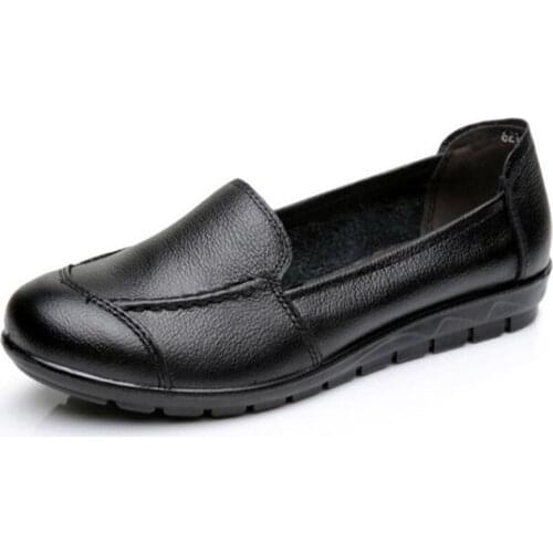 Hot Sale Mixed Color Soft Cowhide Fashion Casual Shoes Flat Shoes Woman Non-slip Soft Bottom Comfort Leather Shoes Women Flats