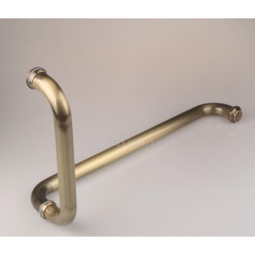 Free Shipping Bronze 304 Stainless Steel Shower Door Pull / Push Handles Towel Bar, Glass Mount JF1766