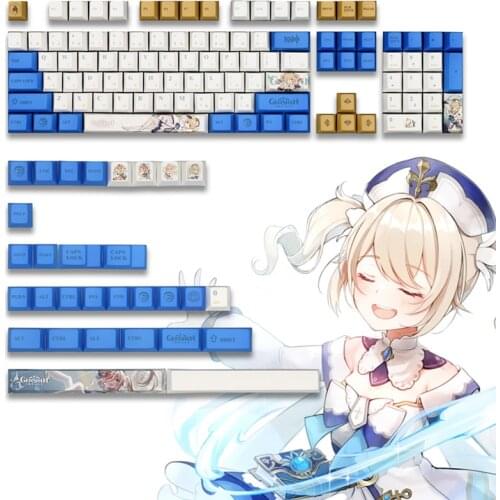 134 Key Original God Barbara Keycap PBT Sublimation Cherry Height Mechanical Keyboard Keycap Animation Keycap Cherry MX 6.25u6u