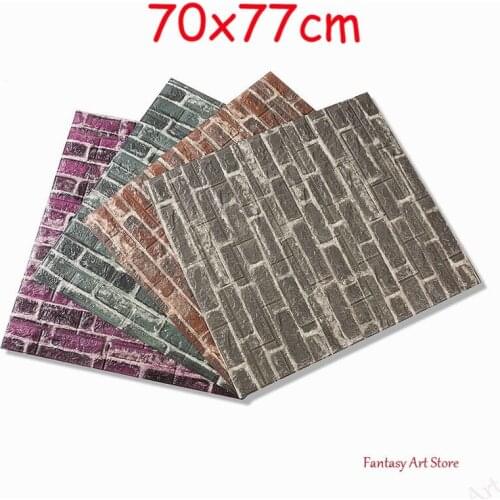 3d Brick Wall Paste Wallpaper Decorative Foam Waterproof Wall Cloth Wallpaper, Used for Childrens Living Room Diy Background