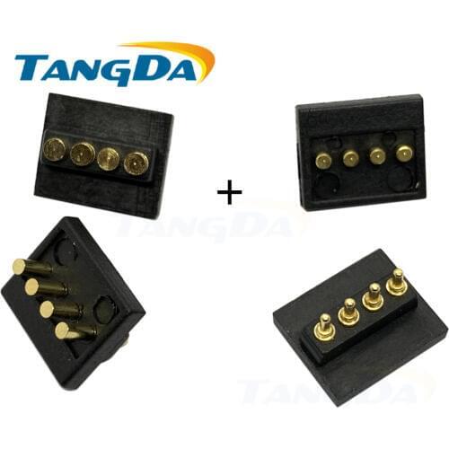 Tangda 4P 4Pin connector, mobile phone pogo pin spring thimble needle big current spring contact pin connector pitch:2.54mm AG