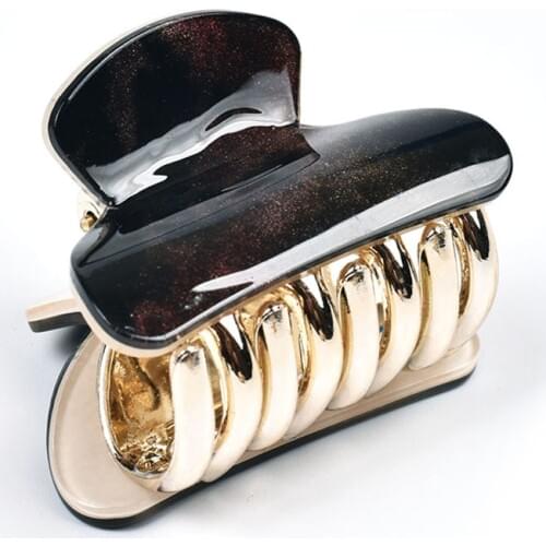 4CM Acrylic Marble Print Hair Claw Women Hair Accessory Lightweight Mini Hair Clips High-polish Finish Headwear 13006